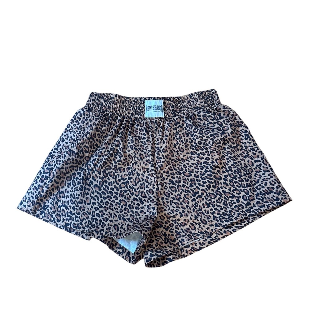 SHEIN Leopard Print Shorts Womens Brown Animal Print Elastic Waist SIZE 6